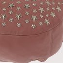 Jimmy Choo Star Studs Shoulder Bag Leather Pink Silver Auth BA6611-16