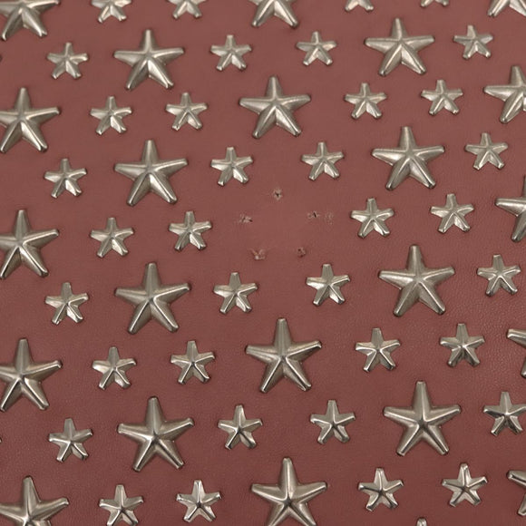 Jimmy Choo Star Studs Shoulder Bag Leather Pink Silver Auth BA6611