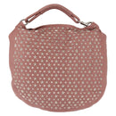 Jimmy Choo Star Studs Shoulder Bag Leather Pink Silver Auth BA6611-13