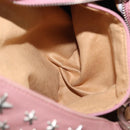 Jimmy Choo Star Studs Shoulder Bag Leather Pink Silver Auth BA6611-20