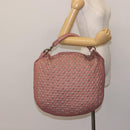 Jimmy Choo Star Studs Shoulder Bag Leather Pink Silver Auth BA6611-21