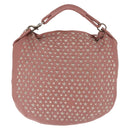 Jimmy Choo Star Studs Shoulder Bag Leather Pink Silver Auth BA6611-2