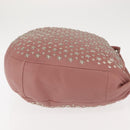 Jimmy Choo Star Studs Shoulder Bag Leather Pink Silver Auth BA6611-3