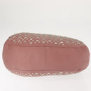 Jimmy Choo Star Studs Shoulder Bag Leather Pink Silver Auth BA6611-5