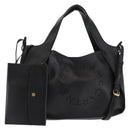 Stella MacCartney Stella logo Tote Bag polyester Black Gold Auth BA6613-1