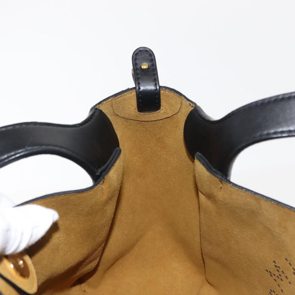 Stella MacCartney Stella logo Tote Bag polyester Black Gold Auth BA6613