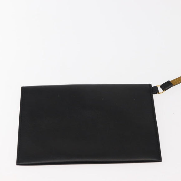 Stella MacCartney Stella logo Tote Bag polyester Black Gold Auth BA6613