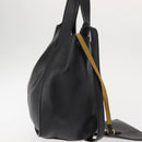 Stella MacCartney Stella logo Tote Bag polyester Black Gold Auth BA6613-5