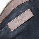 BALENCIAGA Navy Clip M Pouch Canvas Leather Black Silver Auth BA6615-13