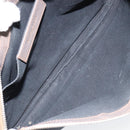 BALENCIAGA Navy Clip M Pouch Canvas Leather Black Silver Auth BA6615-14