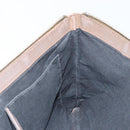 BALENCIAGA Navy Clip M Pouch Canvas Leather Black Silver Auth BA6615-15