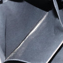 BALENCIAGA Navy Clip M Pouch Canvas Leather Black Silver Auth BA6615-17