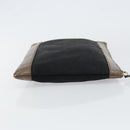 BALENCIAGA Navy Clip M Pouch Canvas Leather Black Silver Auth BA6615-4