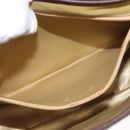 VALENTINO Embossing Shoulder Bag Suede Leather Brown Gold Auth BA6617-20