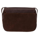 VALENTINO Embossing Shoulder Bag Suede Leather Brown Gold Auth BA6617-2