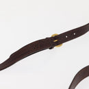 VALENTINO Embossing Shoulder Bag Suede Leather Brown Gold Auth BA6617-8