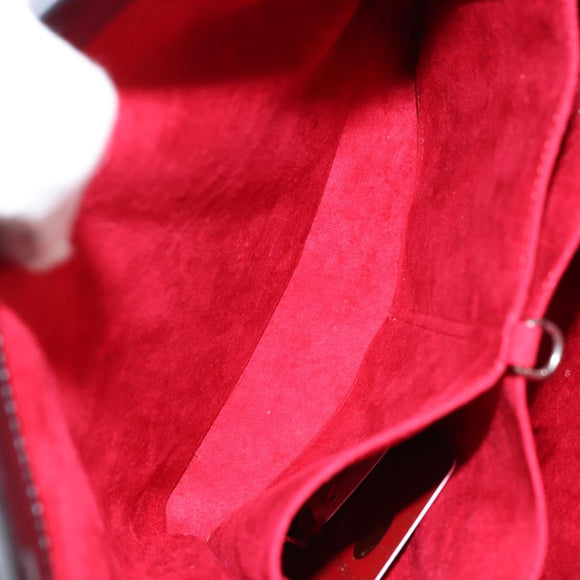 CARTIER Trinity Hand Bag Leather Black Gold Auth BA6619