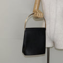 CARTIER Trinity Hand Bag Leather Black Gold Auth BA6619-21