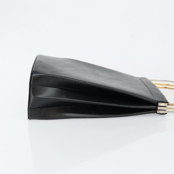 CARTIER Trinity Hand Bag Leather Black Gold Auth BA6619