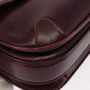 BALLY Shoulder Bag Leather Bordeaux Gold Auth BA6623-9