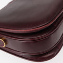 BALLY Shoulder Bag Leather Bordeaux Gold Auth BA6623-15