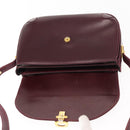 BALLY Shoulder Bag Leather Bordeaux Gold Auth BA6623-11