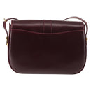 BALLY Shoulder Bag Leather Bordeaux Gold Auth BA6623-2