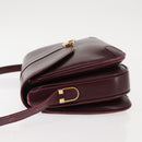 BALLY Shoulder Bag Leather Bordeaux Gold Auth BA6623-4