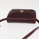 BALLY Shoulder Bag Leather Bordeaux Gold Auth BA6623-6