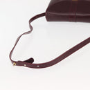 BALLY Shoulder Bag Leather Bordeaux Gold Auth BA6623-7