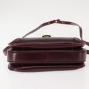 BALLY Shoulder Bag Leather Bordeaux Gold Auth BA6623-5