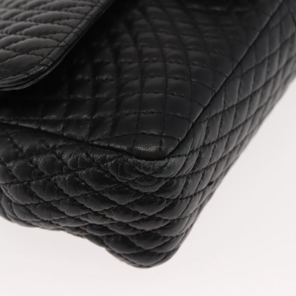 BALLY Chain Shoulder Bag Leather Black Gold Auth BA6624