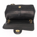 BALLY Chain Shoulder Bag Leather Black Gold Auth BA6624-10