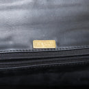 BALLY Chain Shoulder Bag Leather Black Gold Auth BA6624-18