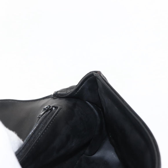 BALLY Chain Shoulder Bag Leather Black Gold Auth BA6624