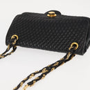 BALLY Chain Shoulder Bag Leather Black Gold Auth BA6624-6