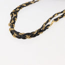 BALLY Chain Shoulder Bag Leather Black Gold Auth BA6624-7