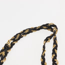 BALLY Chain Shoulder Bag Leather Black Gold Auth BA6624-8