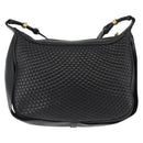 BALLY Shoulder Bag Leather Black Gold Auth BA6625-2