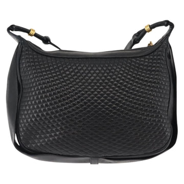 BALLY Shoulder Bag Leather Black Gold Auth BA6625 - 0