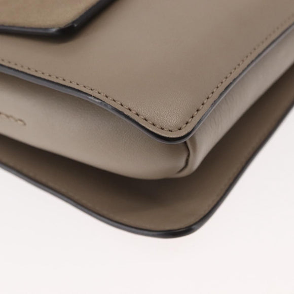 Chloe Fay Shoulder Bag Suede Leather Beige Gold Auth BA6627