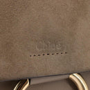 Chloe Fay Shoulder Bag Suede Leather Beige Gold Auth BA6627-15