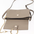 Chloe Fay Shoulder Bag Suede Leather Beige Gold Auth BA6627-16