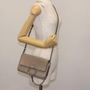 Chloe Fay Shoulder Bag Suede Leather Beige Gold Auth BA6627-25