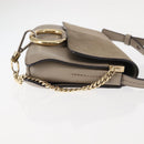 Chloe Fay Shoulder Bag Suede Leather Beige Gold Auth BA6627-4