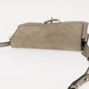 Chloe Fay Shoulder Bag Suede Leather Beige Gold Auth BA6627-6