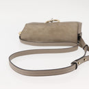Chloe Fay Shoulder Bag Suede Leather Beige Gold Auth BA6627-7