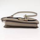 Chloe Fay Shoulder Bag Suede Leather Beige Gold Auth BA6627-9