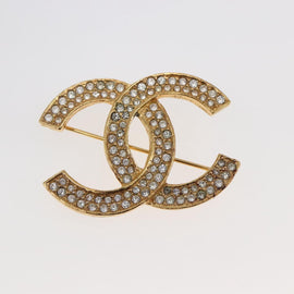 CHANEL COCO Mark Brooch metal Gold CC Auth BA6629 - 0