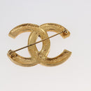 CHANEL COCO Mark Brooch metal Gold CC Auth BA6629-3